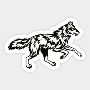 Running Wolf  - Flame Sticker